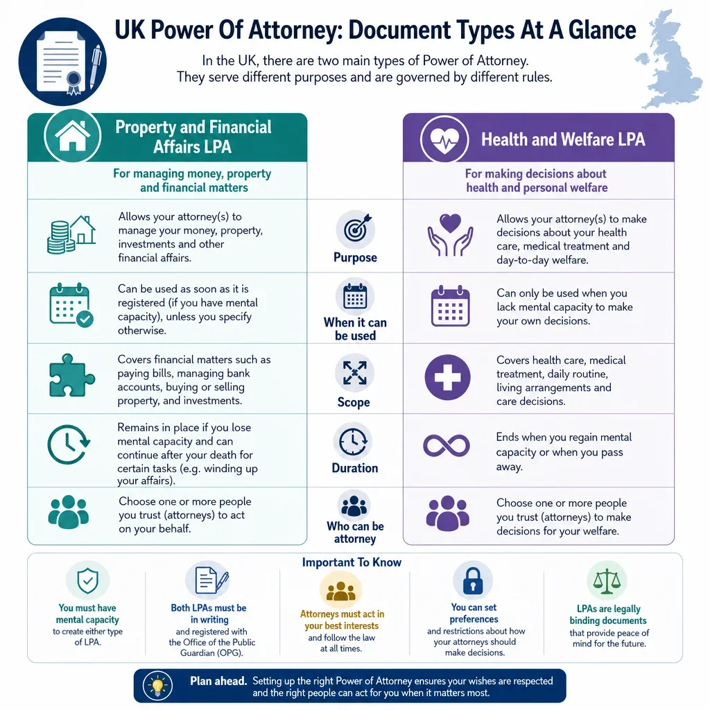 UK Power of Attorney Document Types