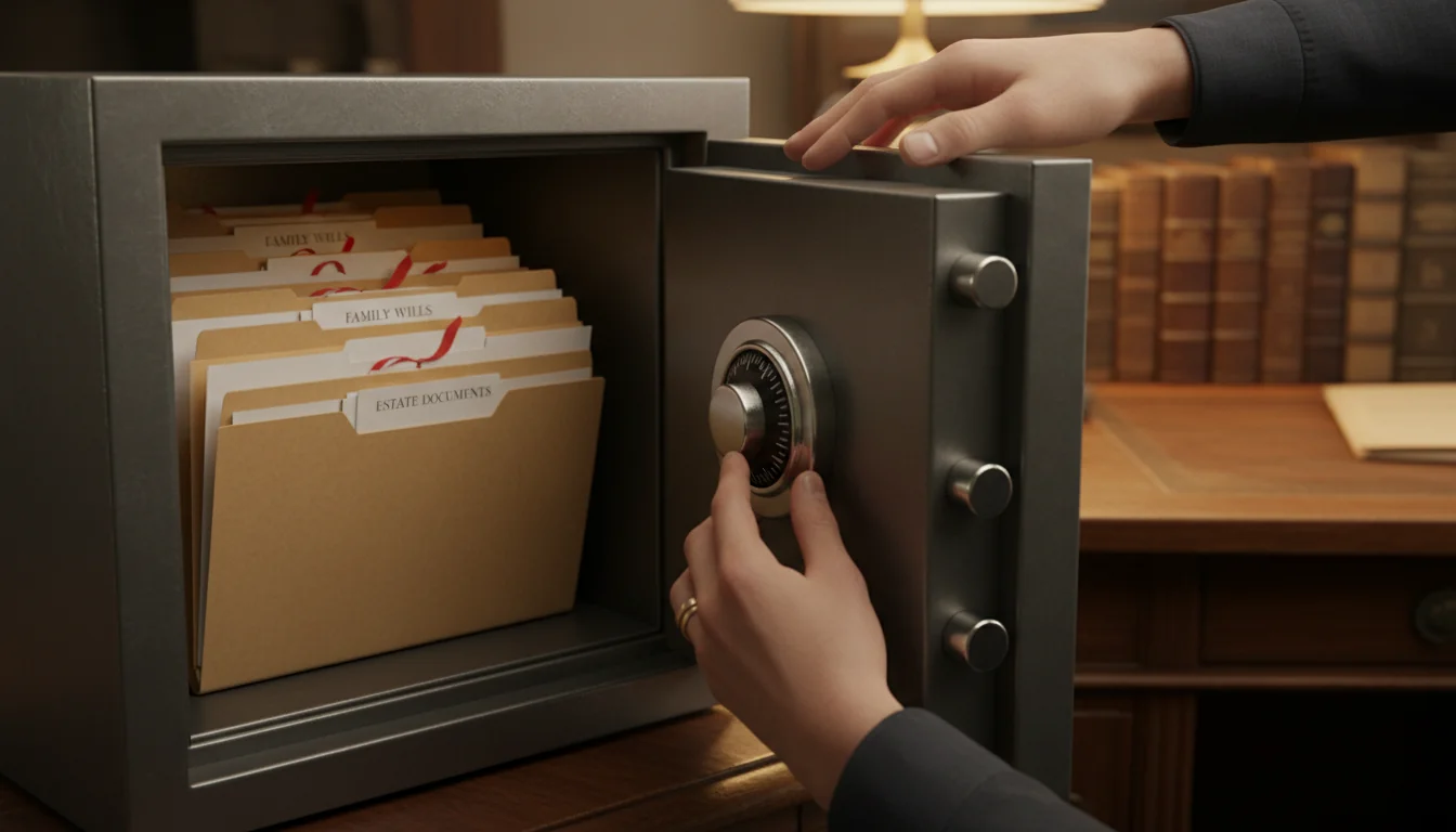 Secure storage of family will papers