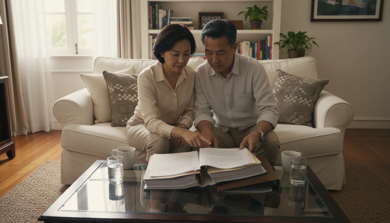 Family adults discussing trust setup