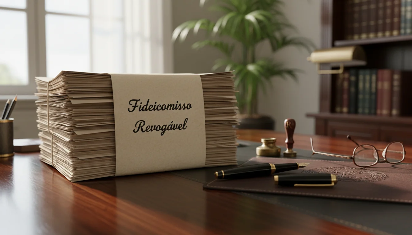 Stack of fideicomisso revogável contracts