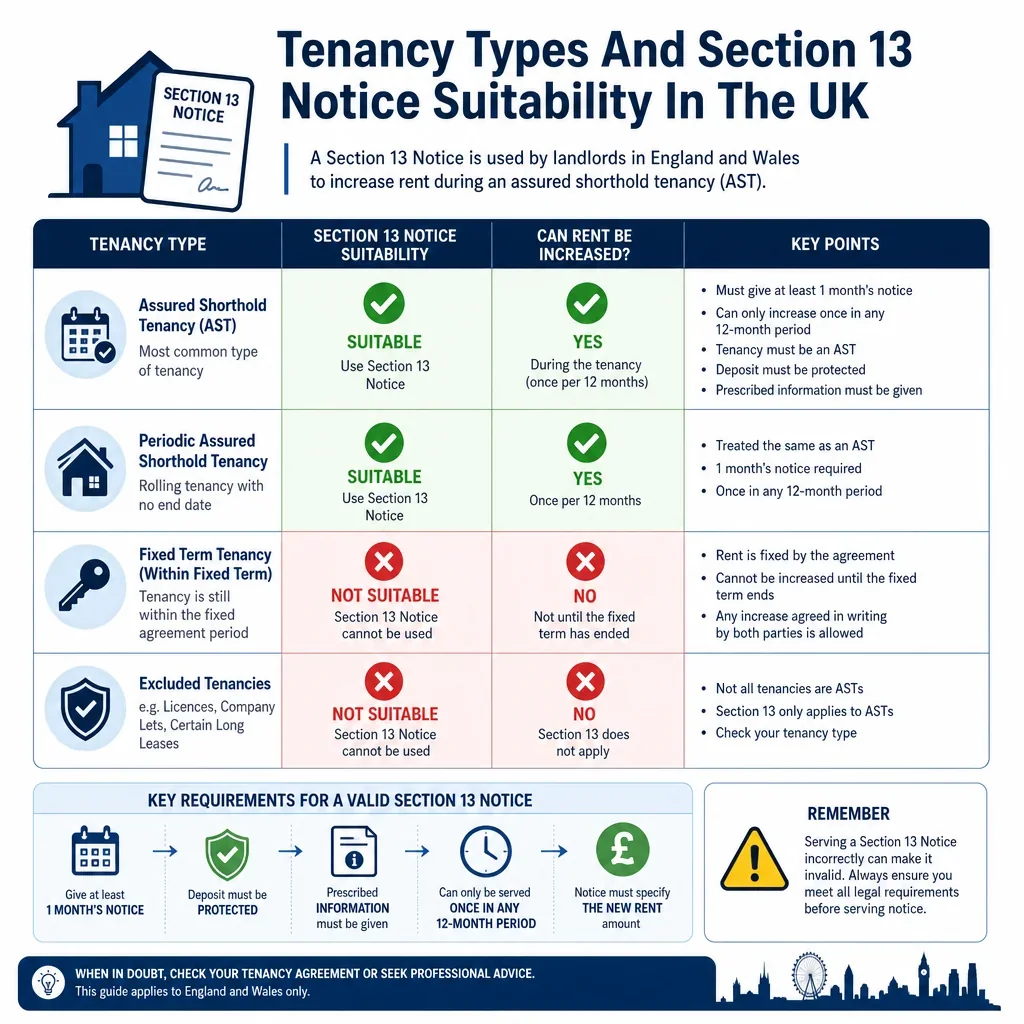 Tenancy Types and Section 13 Notice Suitability
