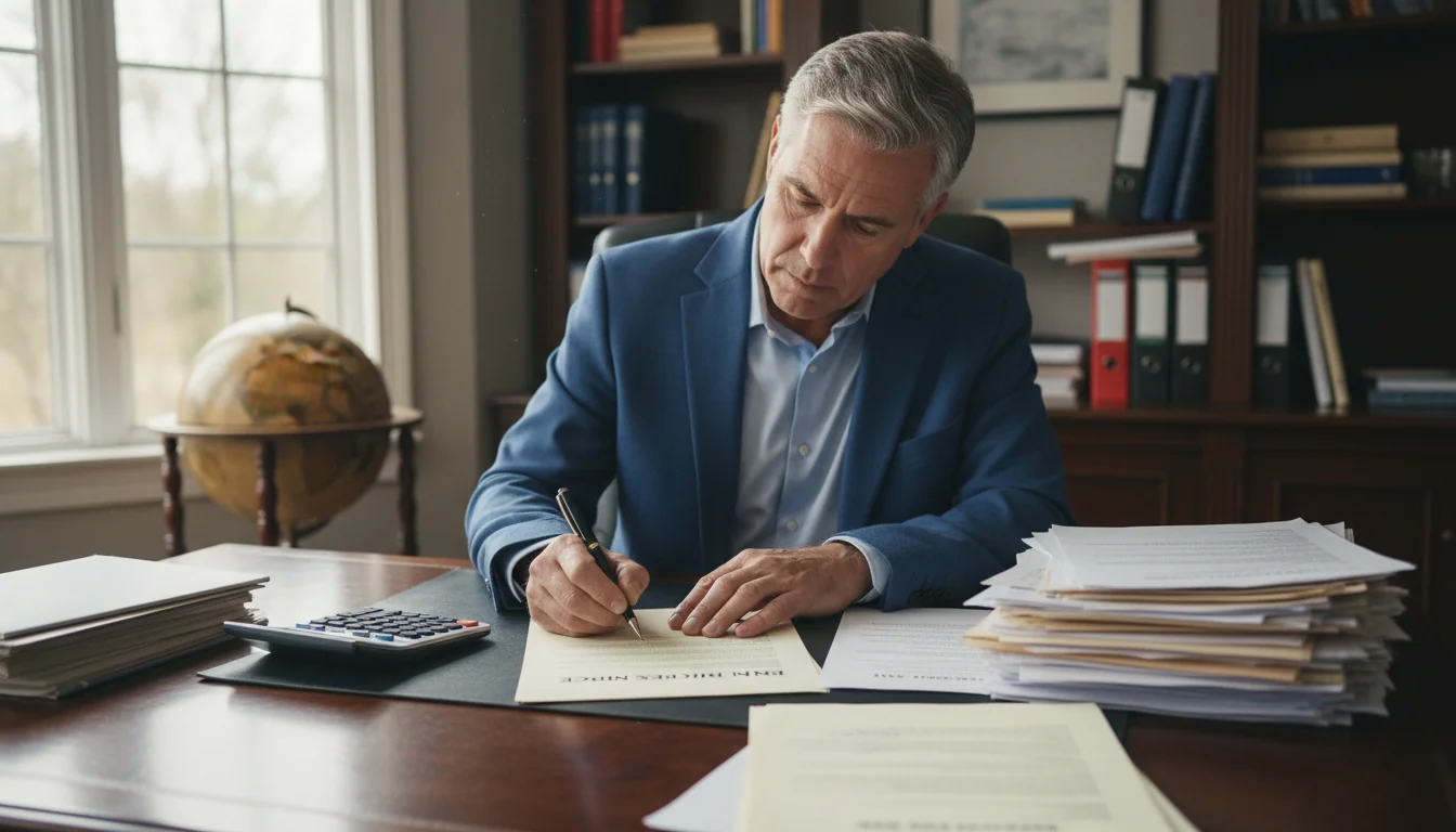 Landlord signing rent increase notice