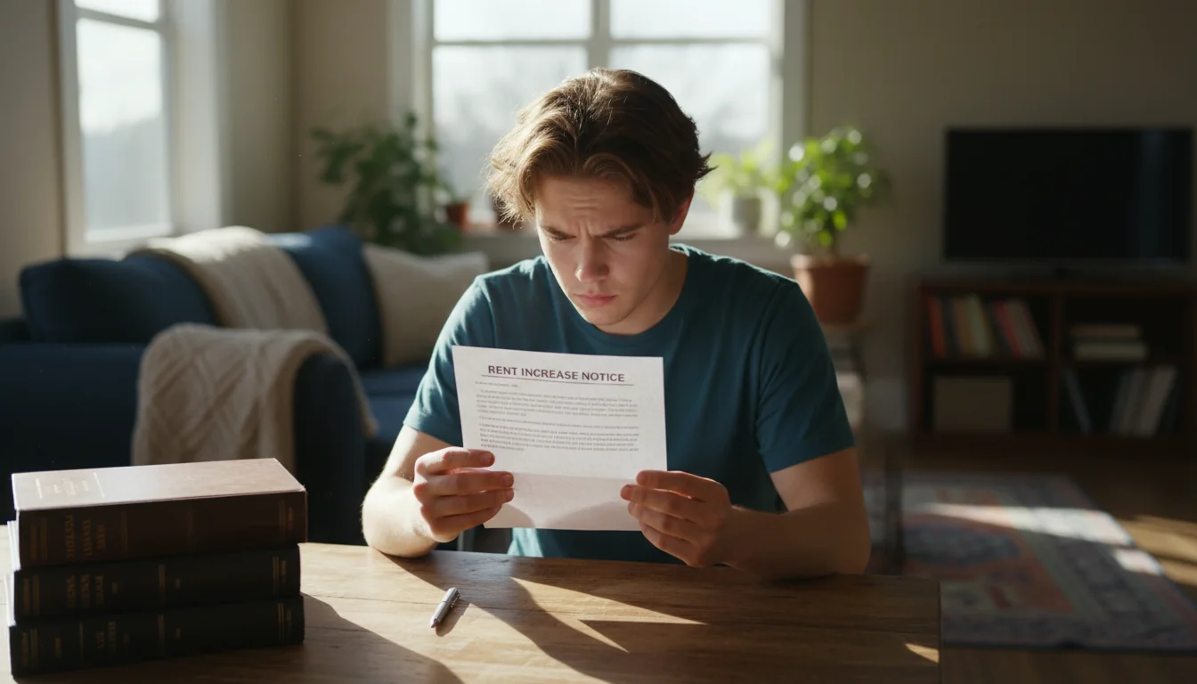 Adult tenant reviewing notice