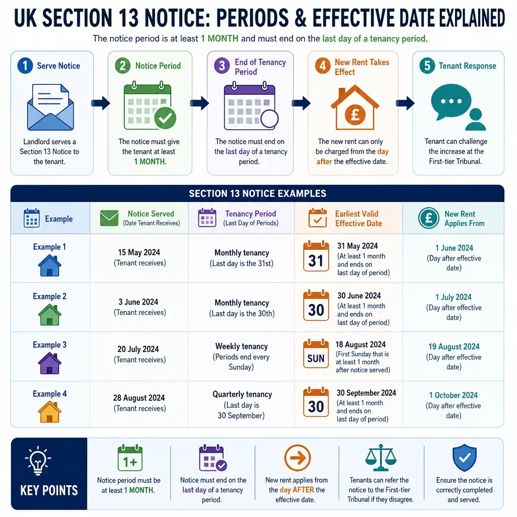 Section 13 Notice Periods and Effective Date Examples