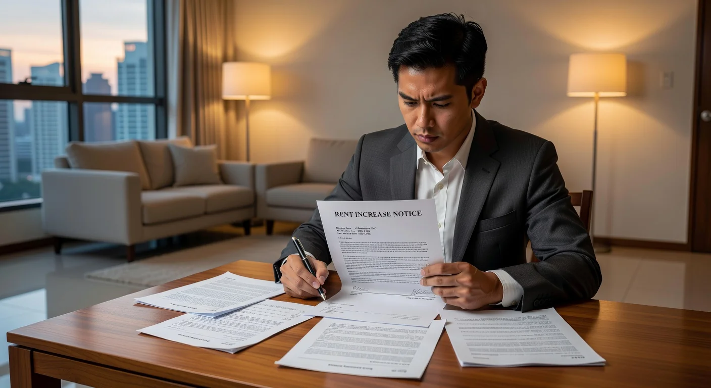 Adult signing rent increase document