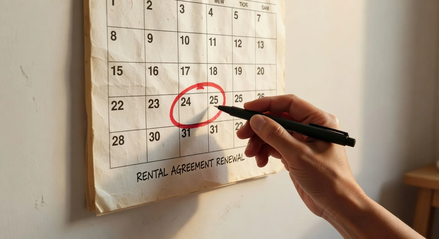 Calendar marking rental agreement date