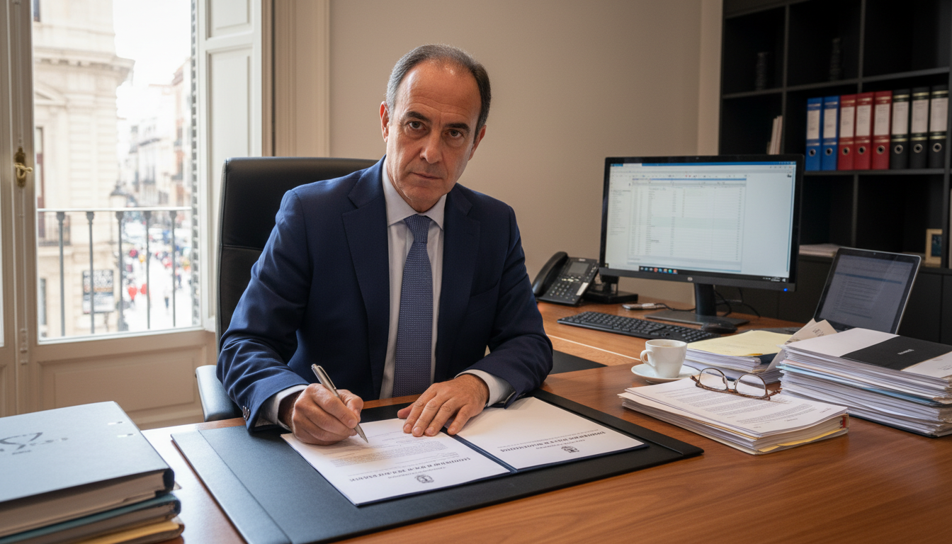 Landlord signing rent notification form