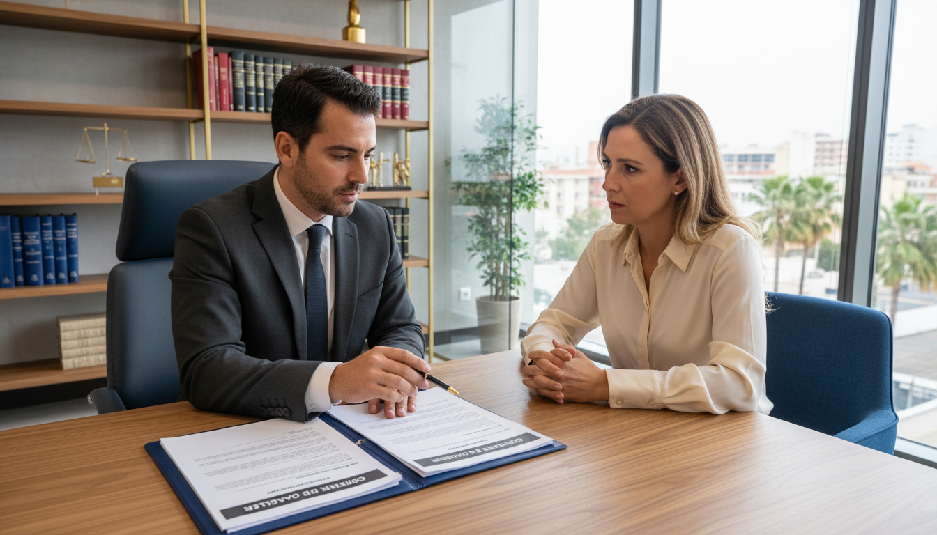 Legal advisor explaining documents