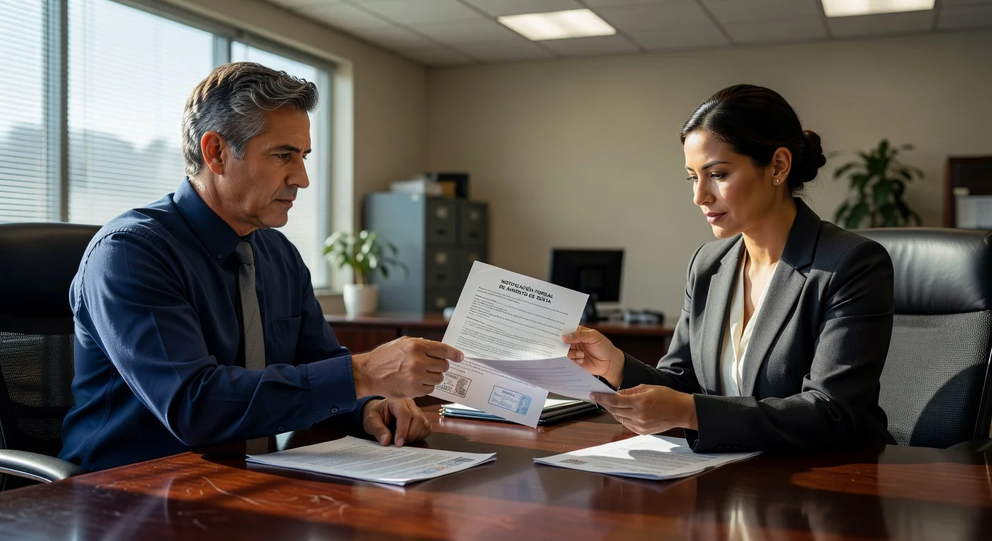 Legal document signing scene