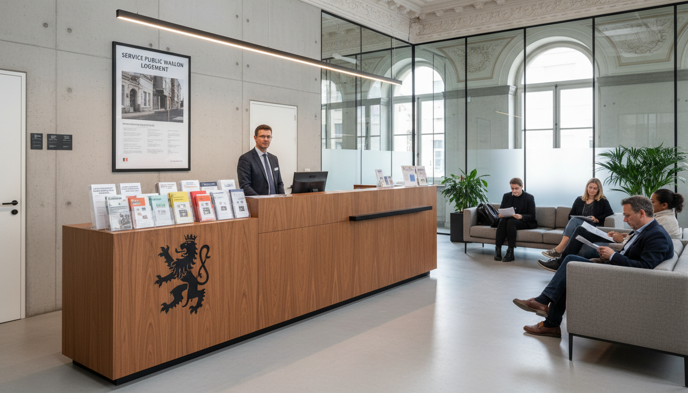 Belgian housing authority office scene