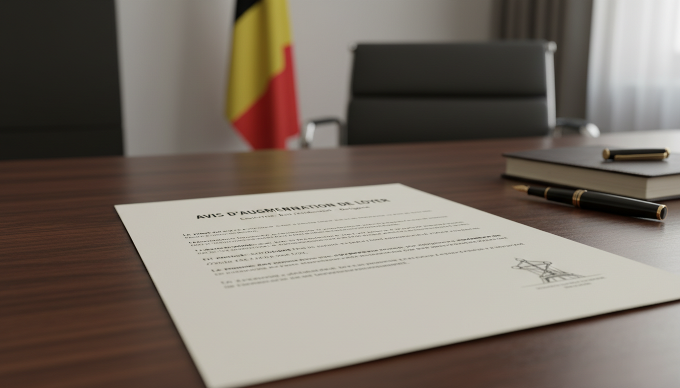 Legal rent increase notice document