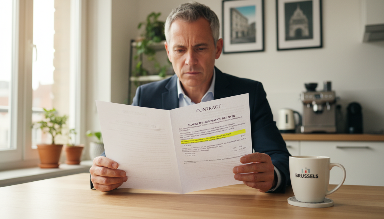 Tenant reviewing Belgian rental contract