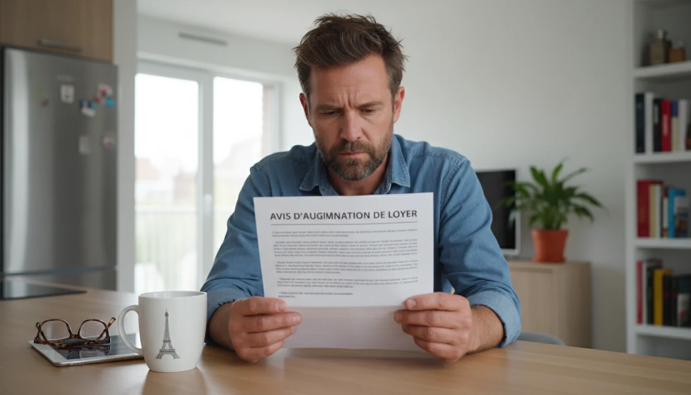 Tenant reviewing rent increase notice.