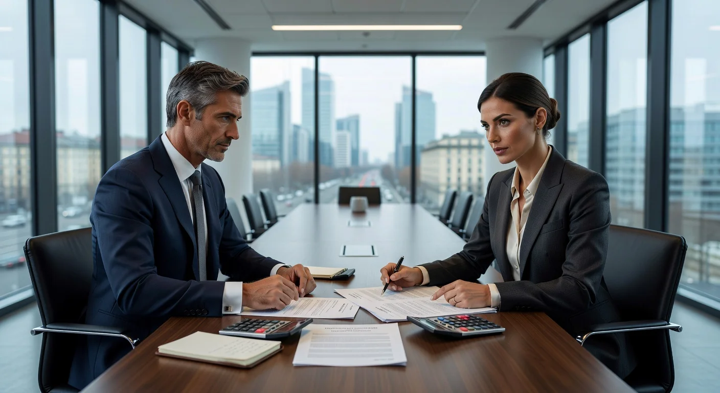 Business meeting on lease rent modification