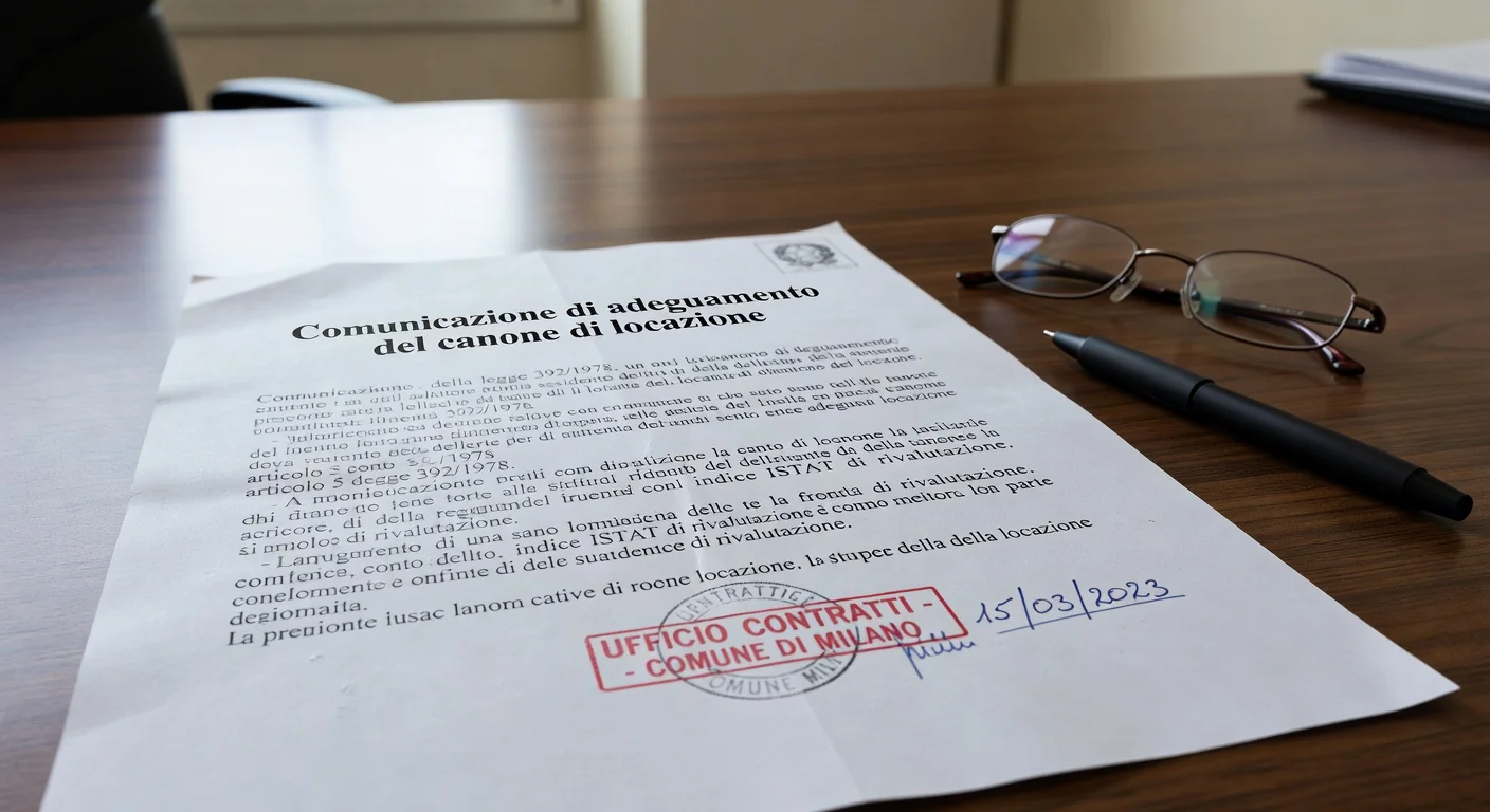 Official Italian rental adjustment notice form