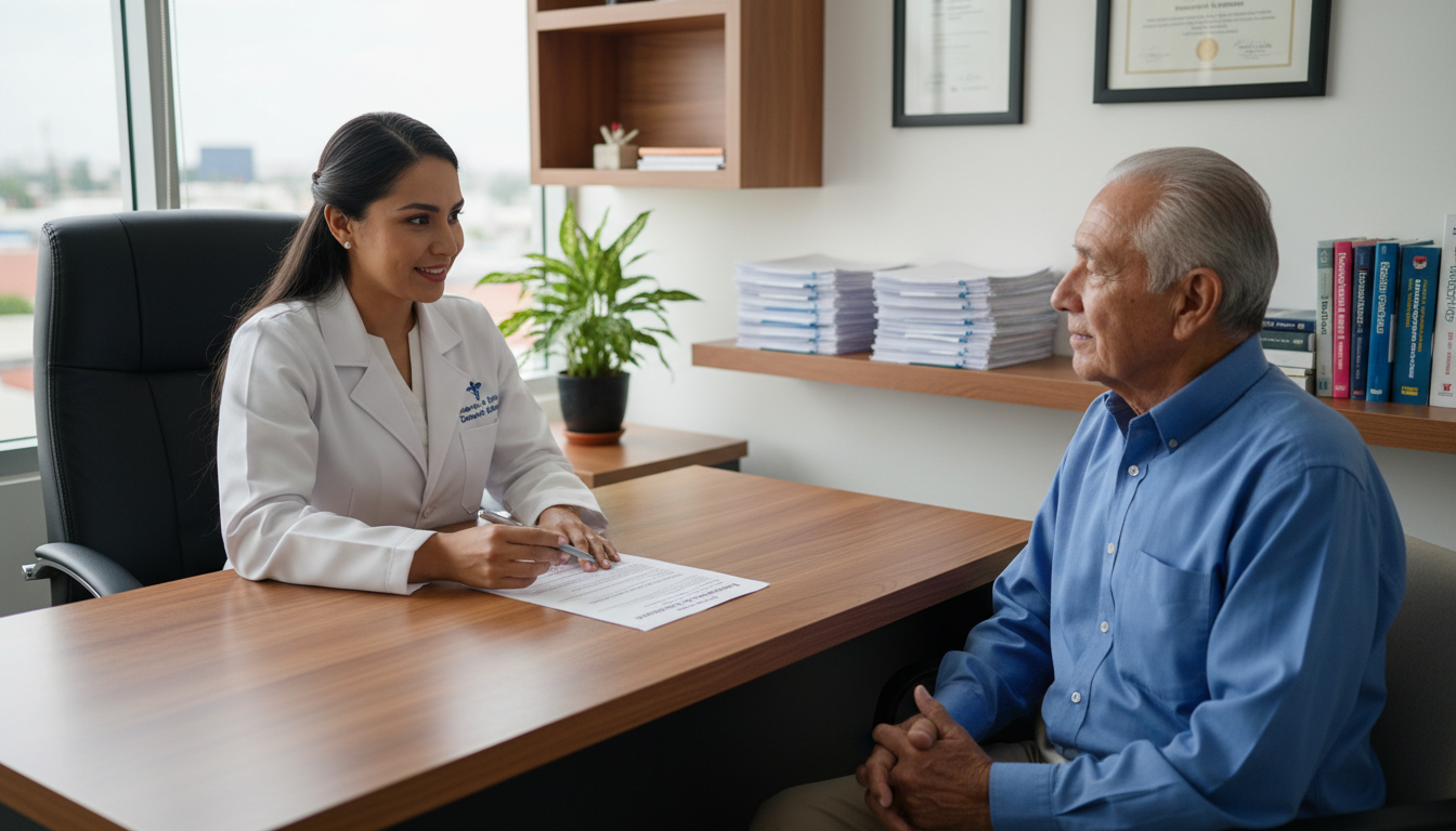 Doctor explaining directive to patient