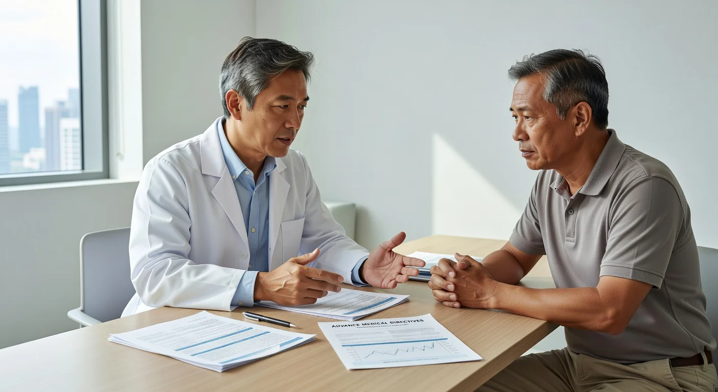Doctor discussing directives with patient.