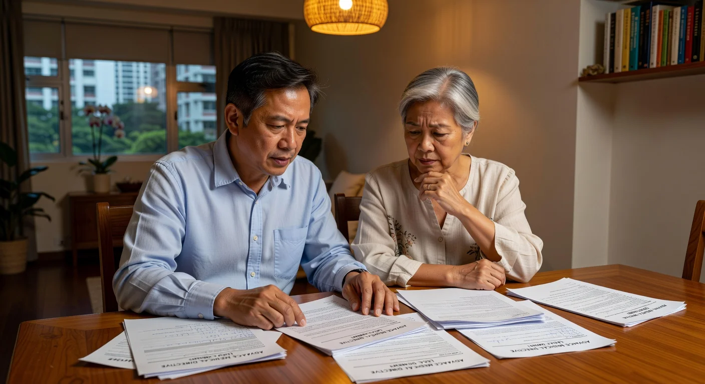 Family adults reviewing legal documents.