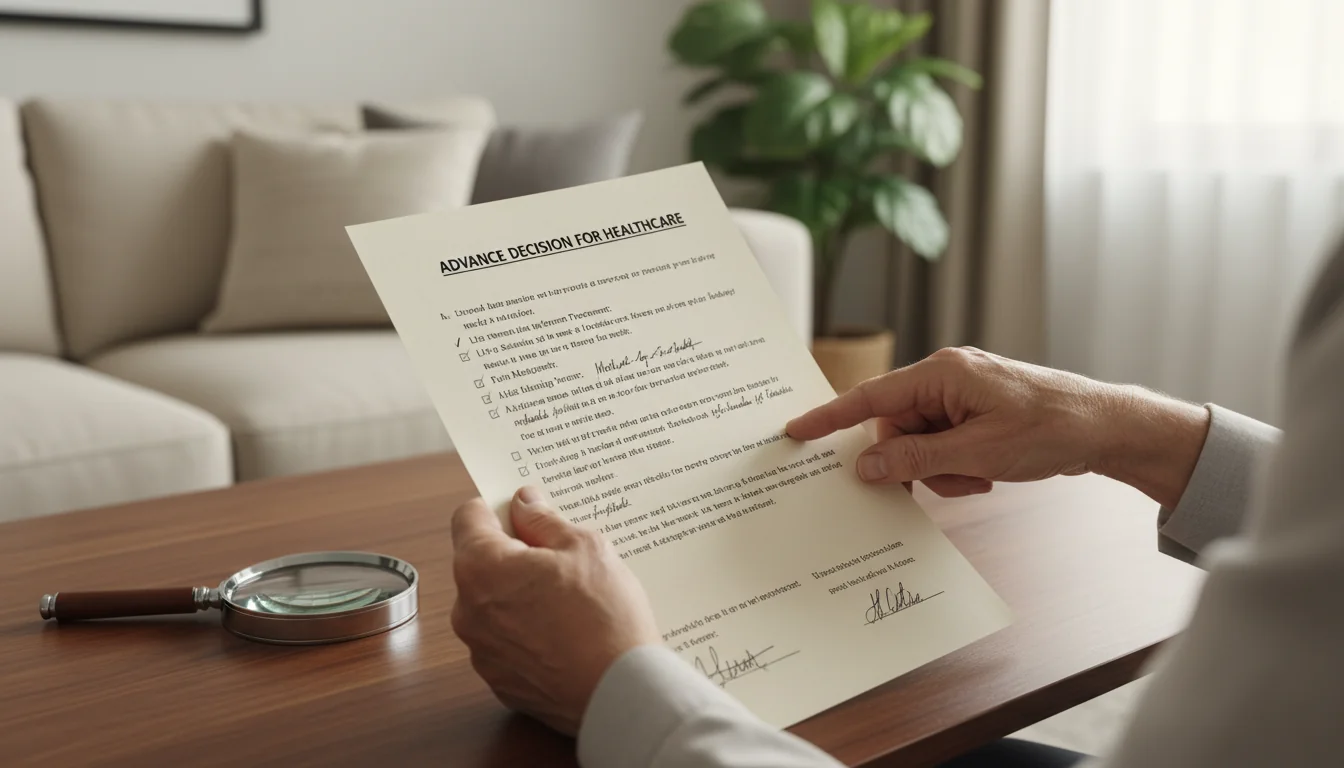 Reviewing completed advance decision form