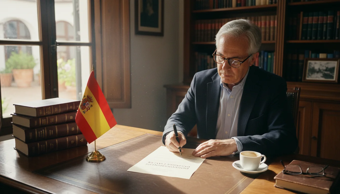 Elderly person signing advance directive form