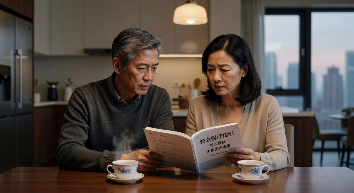 Family discussing medical directives privately