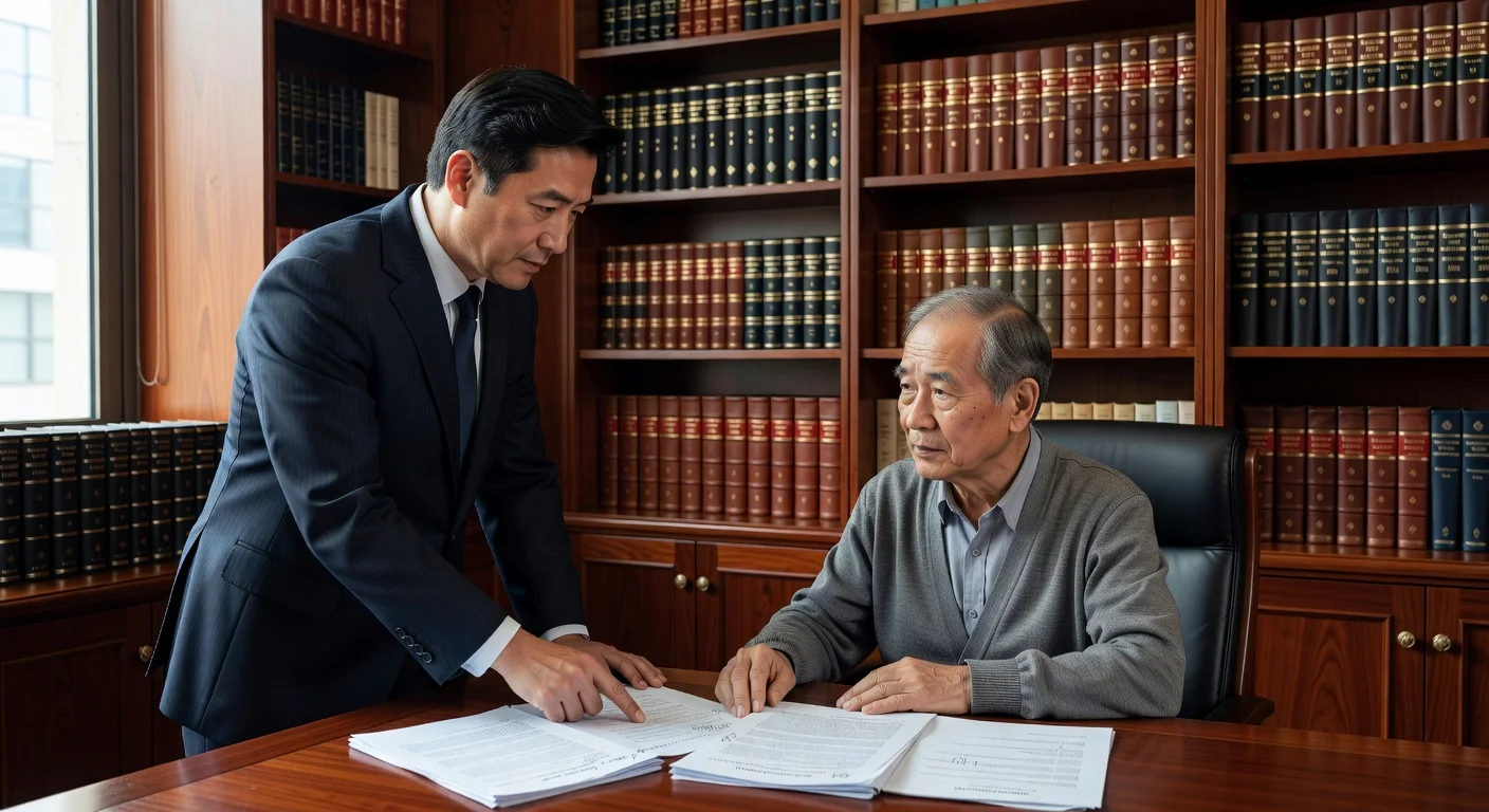 Lawyer explaining legal medical forms