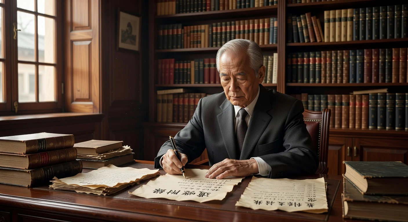 Elderly lawyer drafting will appendix