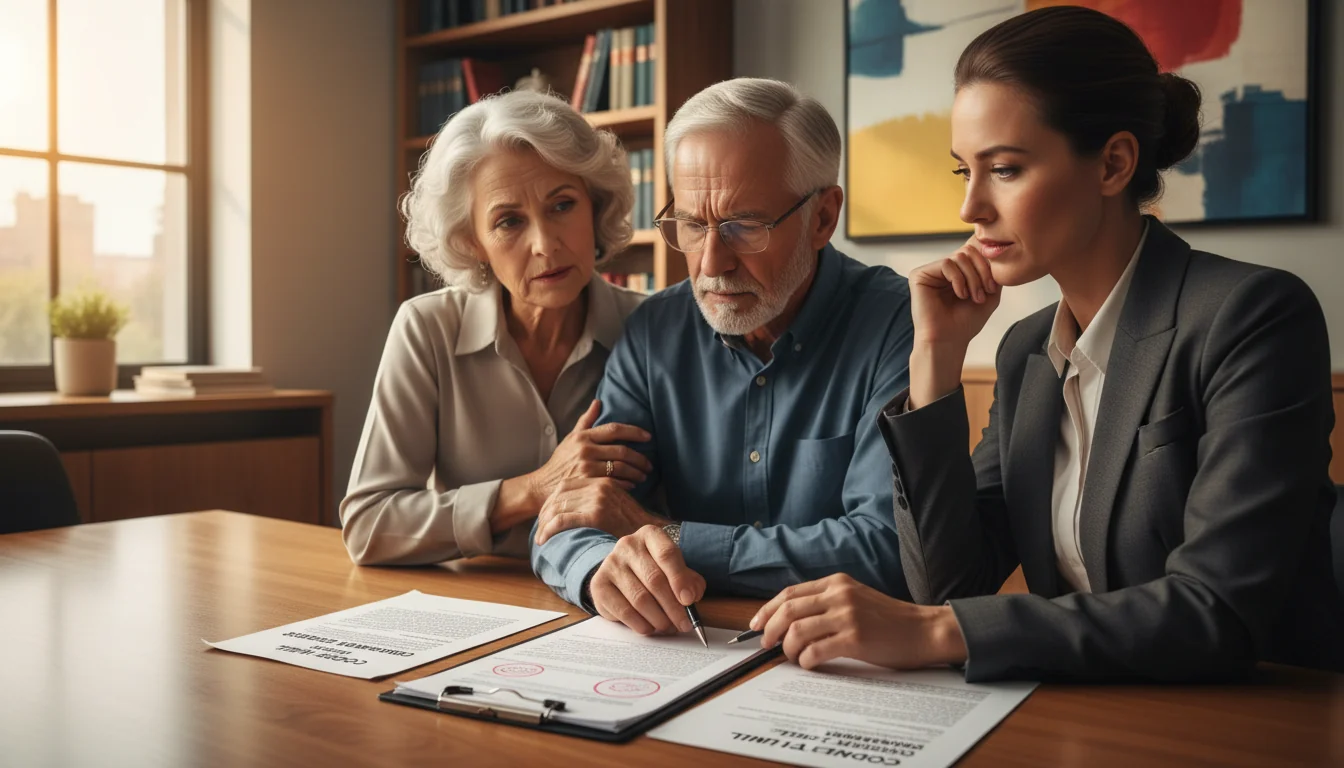 Couple consulting lawyer on codicil