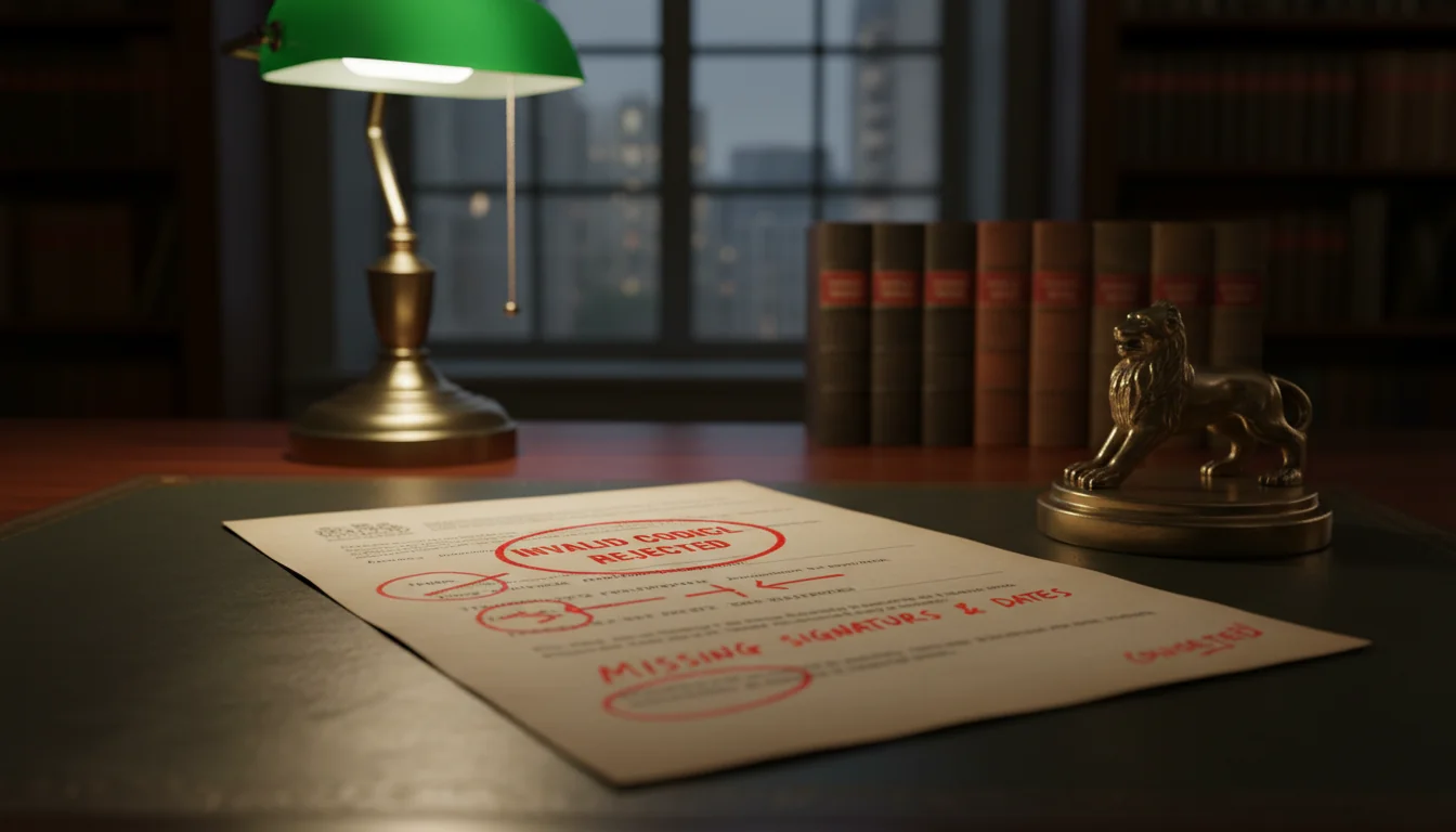 Invalid codicil document rejected