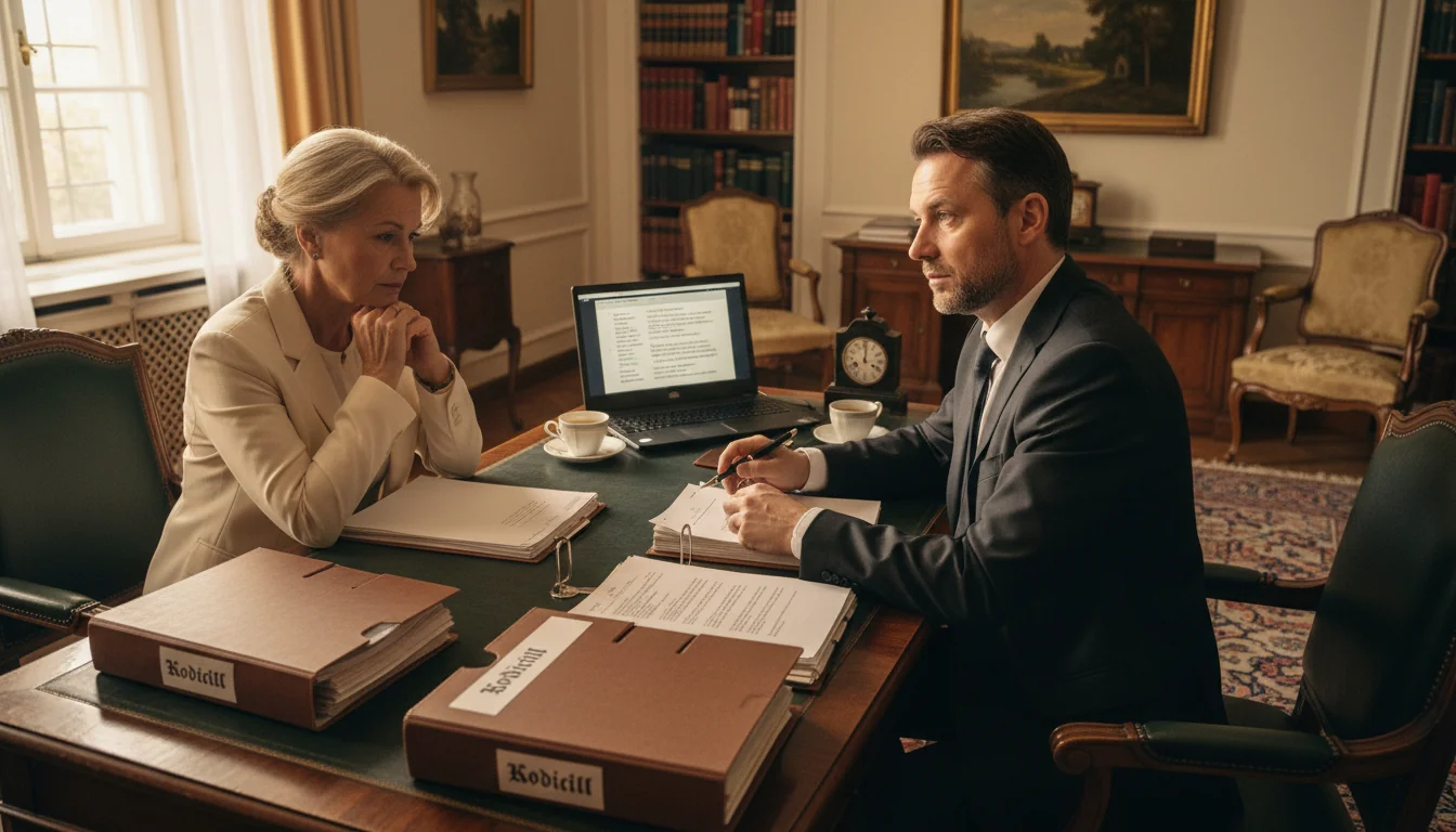 Lawyer consulting client privately