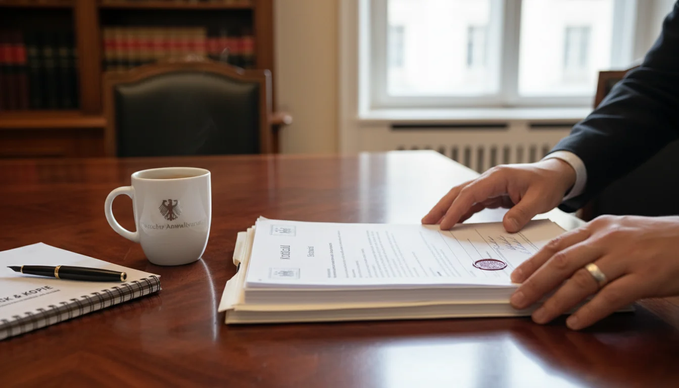 Stack of German legal papers