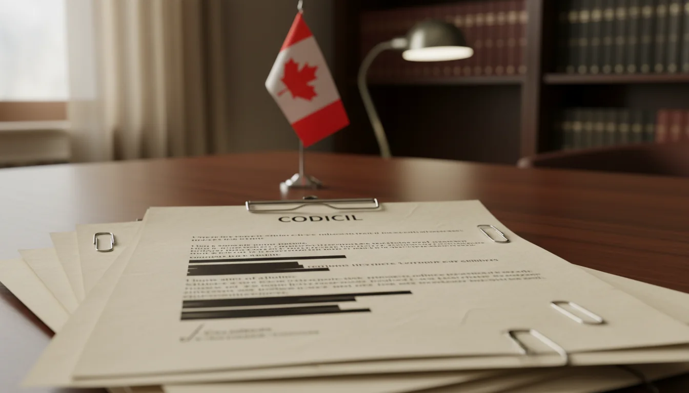 Stack of Canadian legal codicil papers