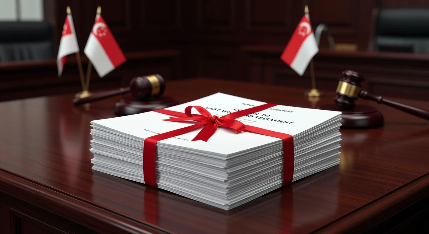 Stack of legal codicil papers in Singapore