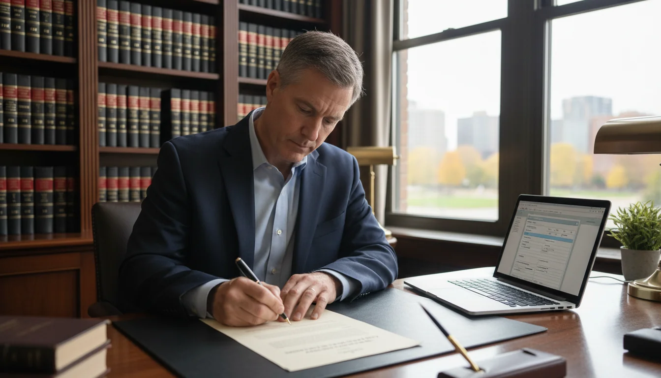 Adult signing codicil document