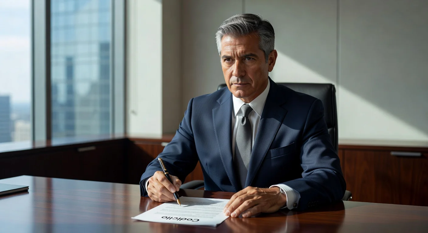 Mexican lawyer reviewing codicilo document