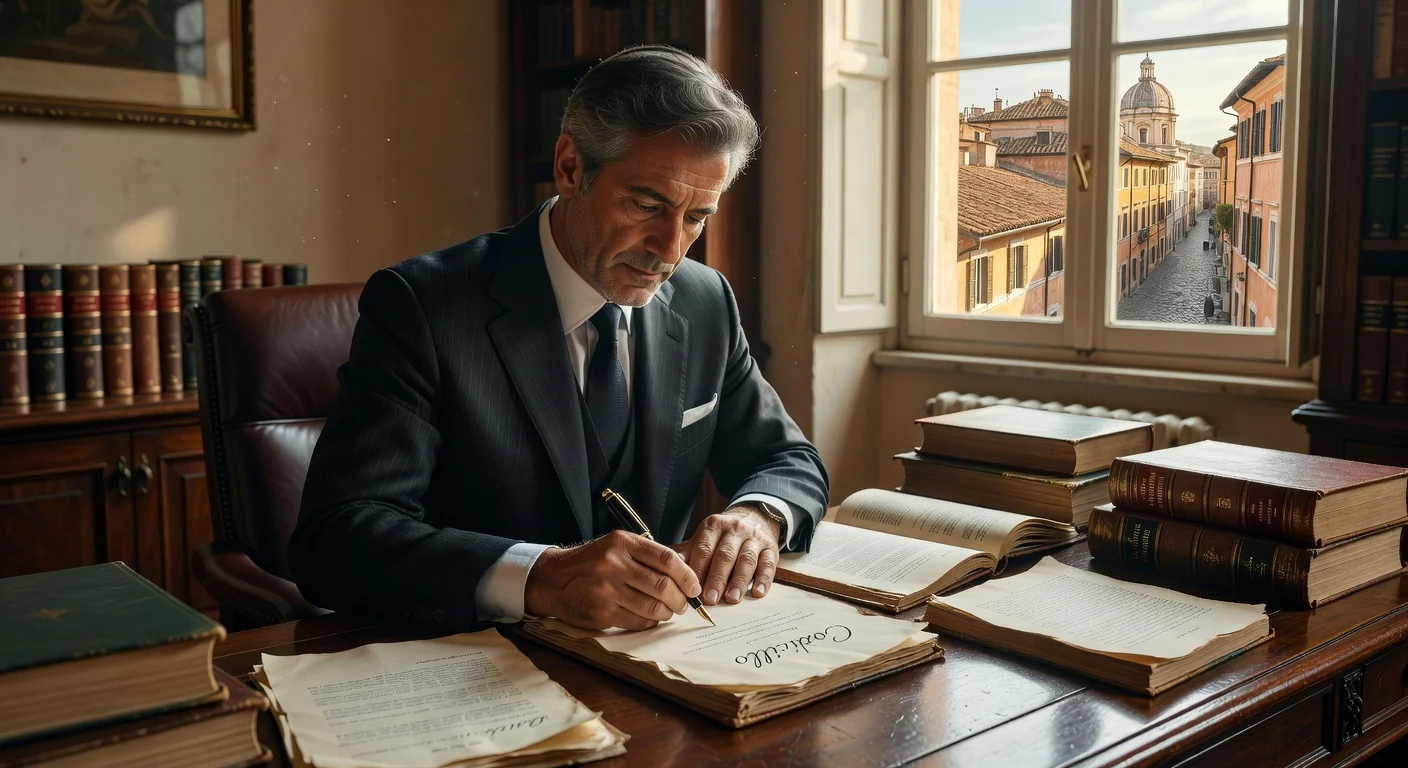 Italian lawyer drafting codicillo
