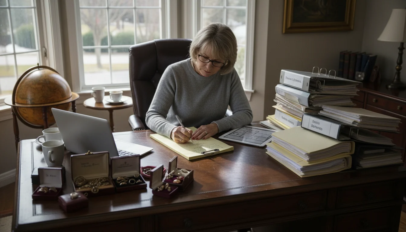 Person compiling estate asset list