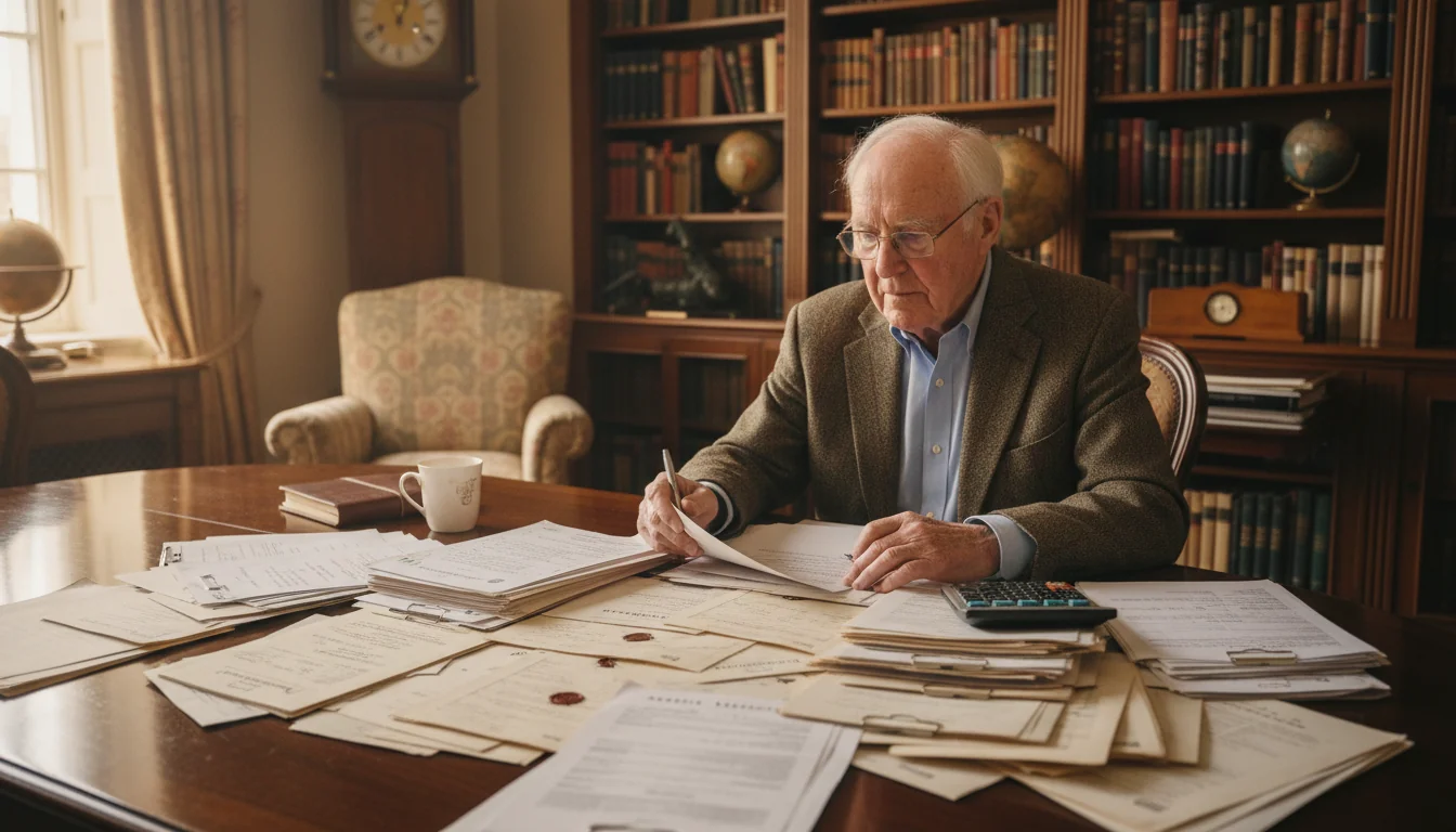 Reviewing property documents at table