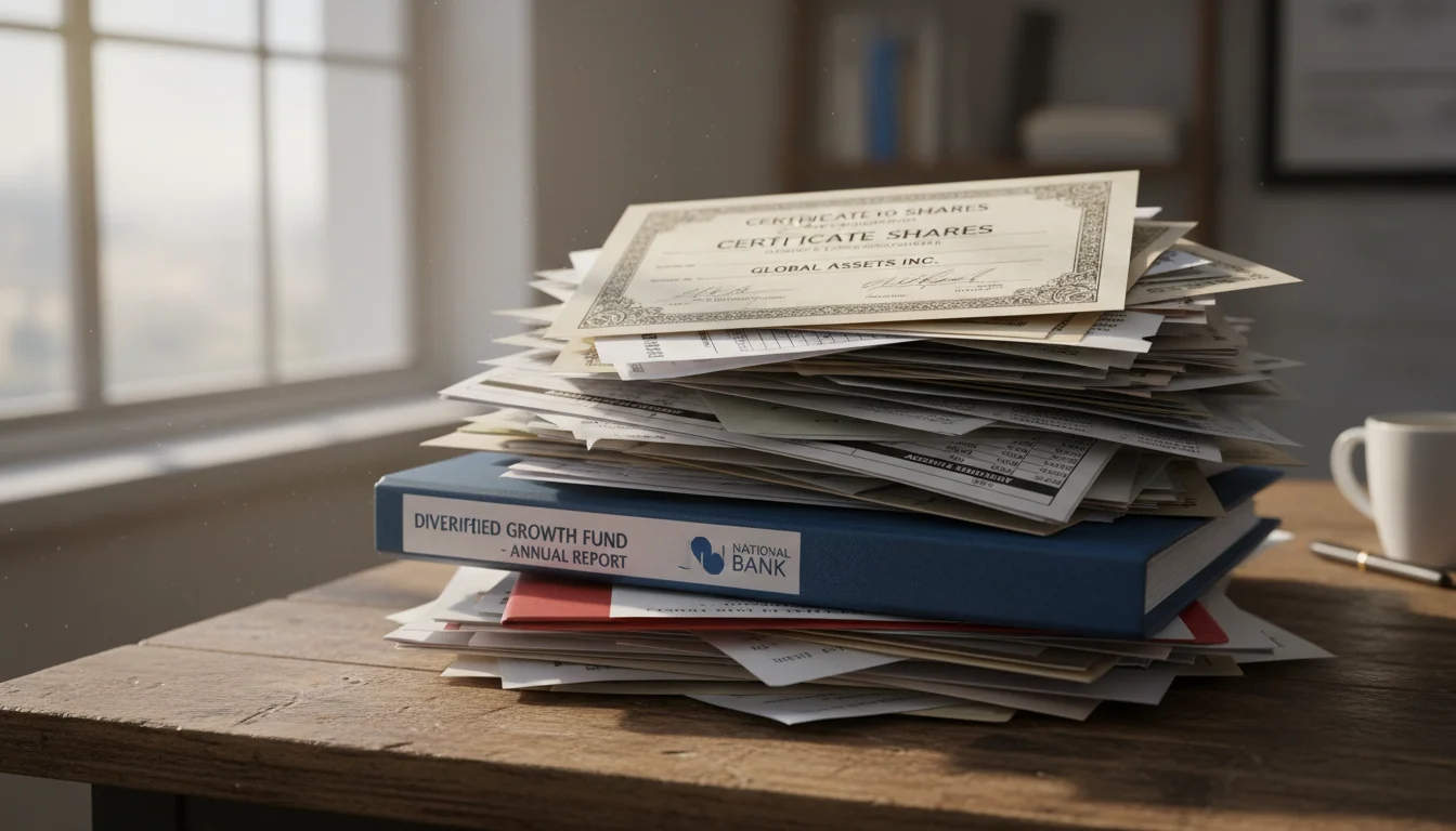 Financial assets documents stack