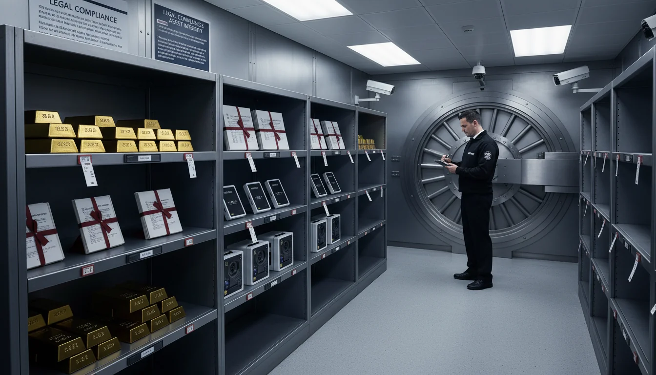 Secure vault storing inventoried assets