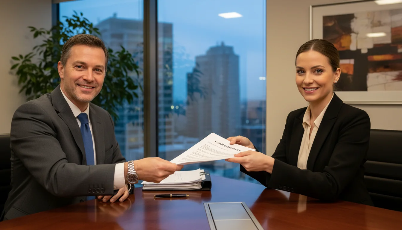 Signing a loan contract