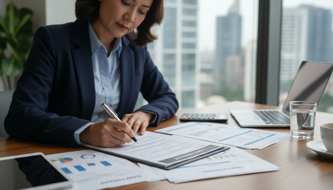 Person signing loan agreement document