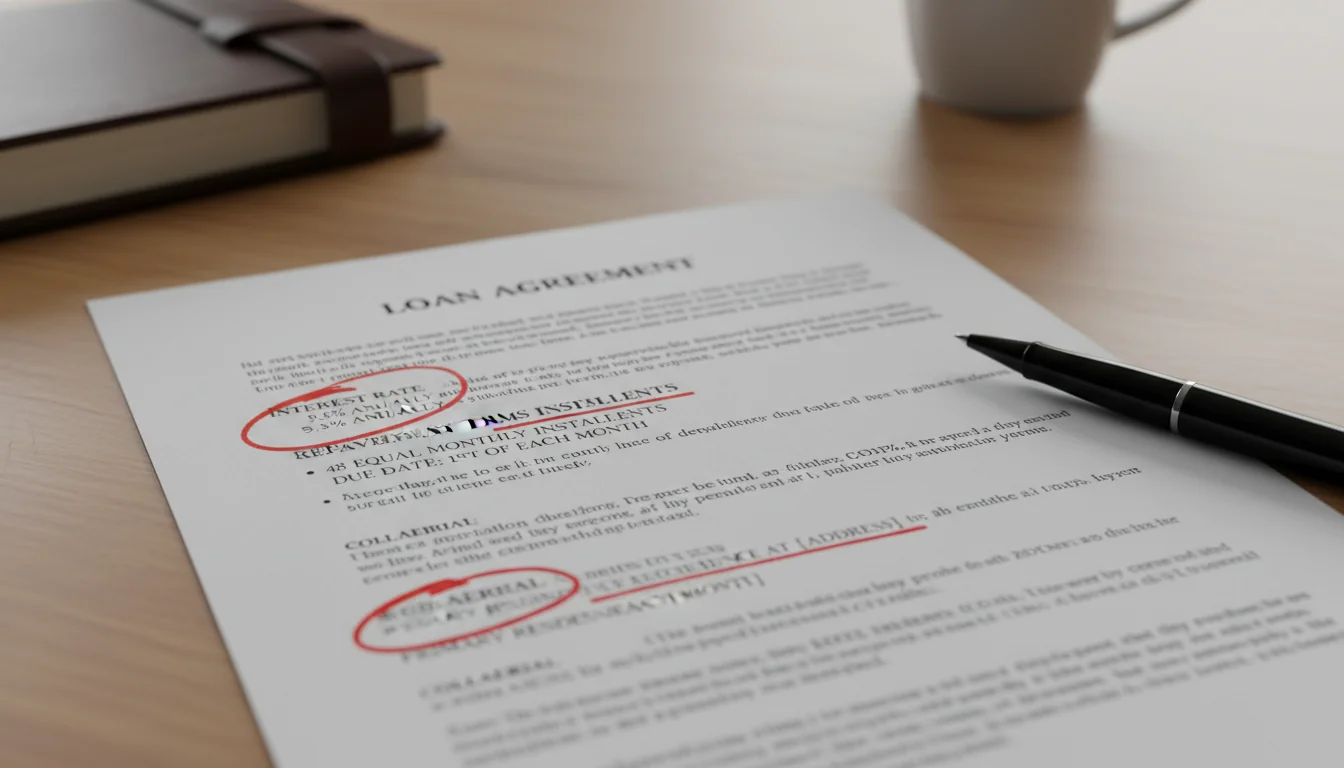 Key clauses in loan contract