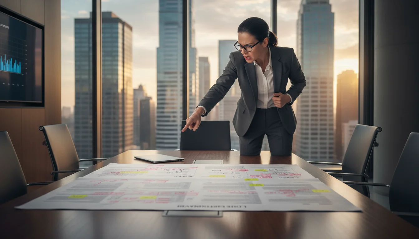 Businesswoman ignoring legal clauses