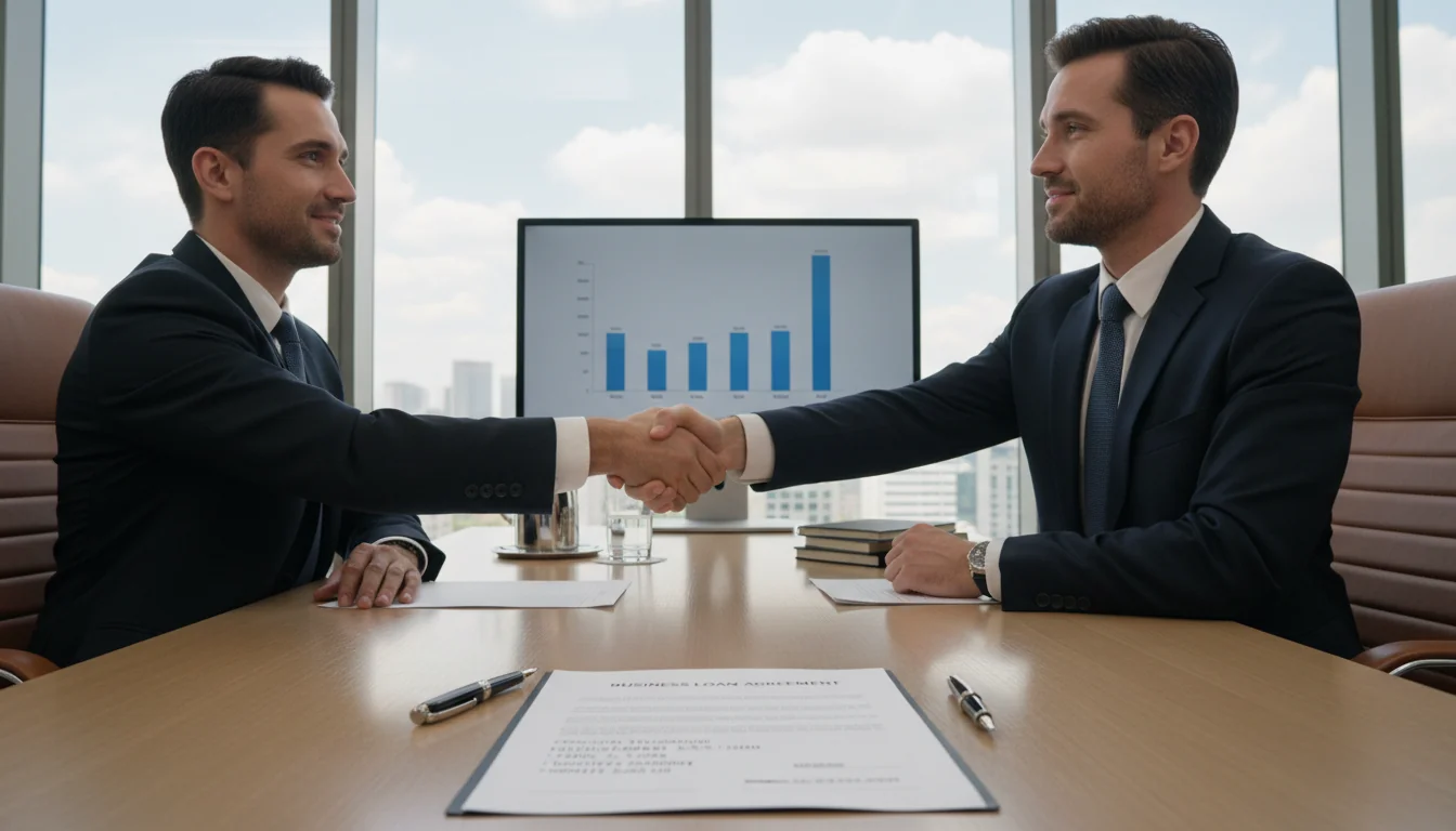 Handshake sealing loan deal agreement