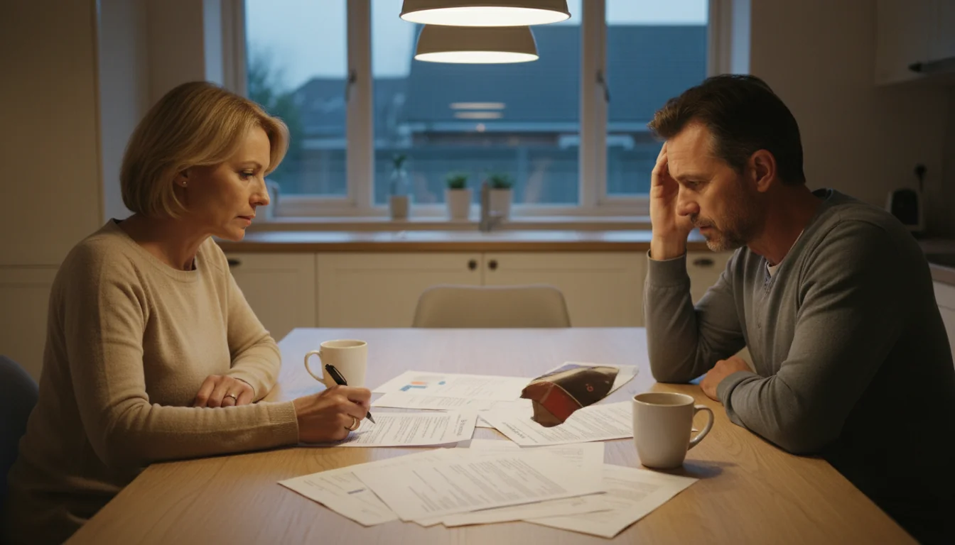 Adult couple discussing loan terms