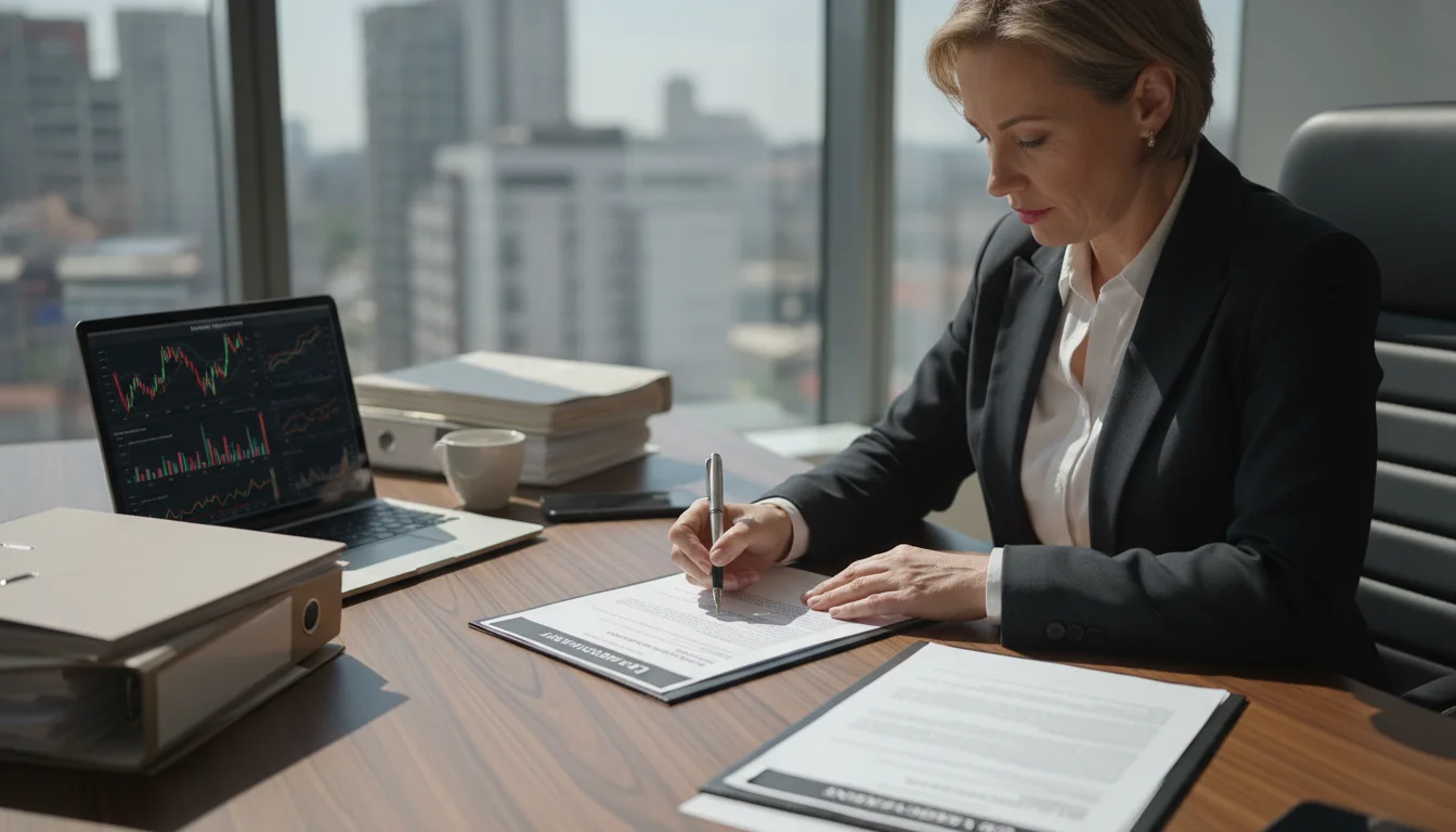 Professional signing loan agreement