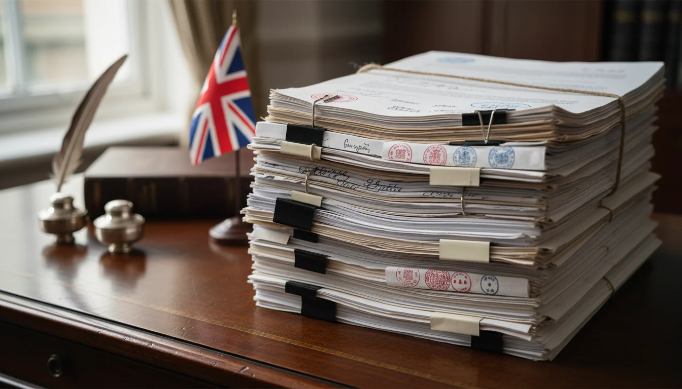 UK legal documents stack