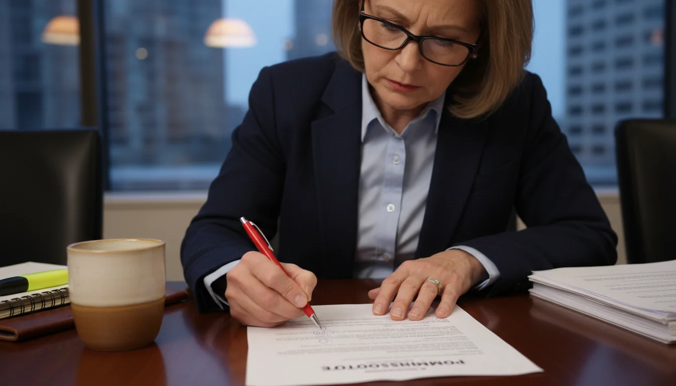 Adult reviewing promissory note clauses