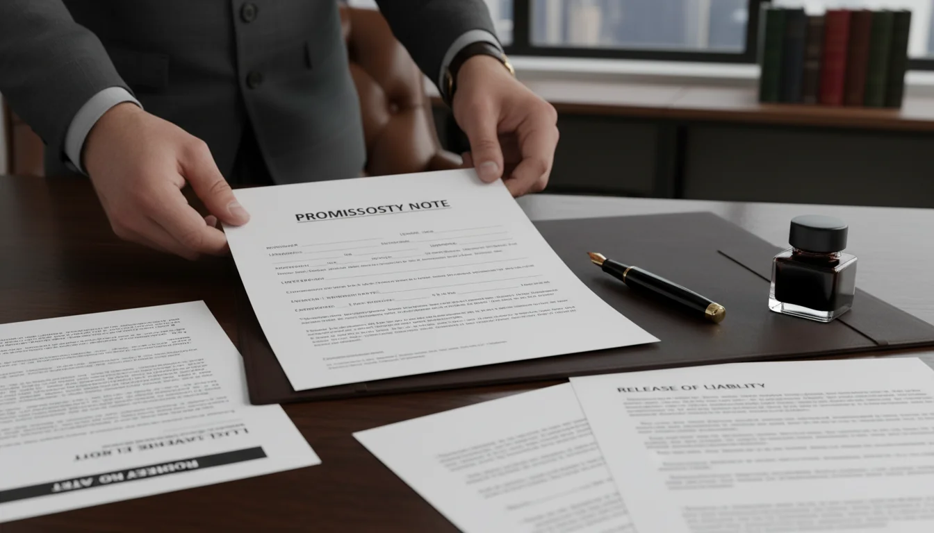 Legal documents on office desk